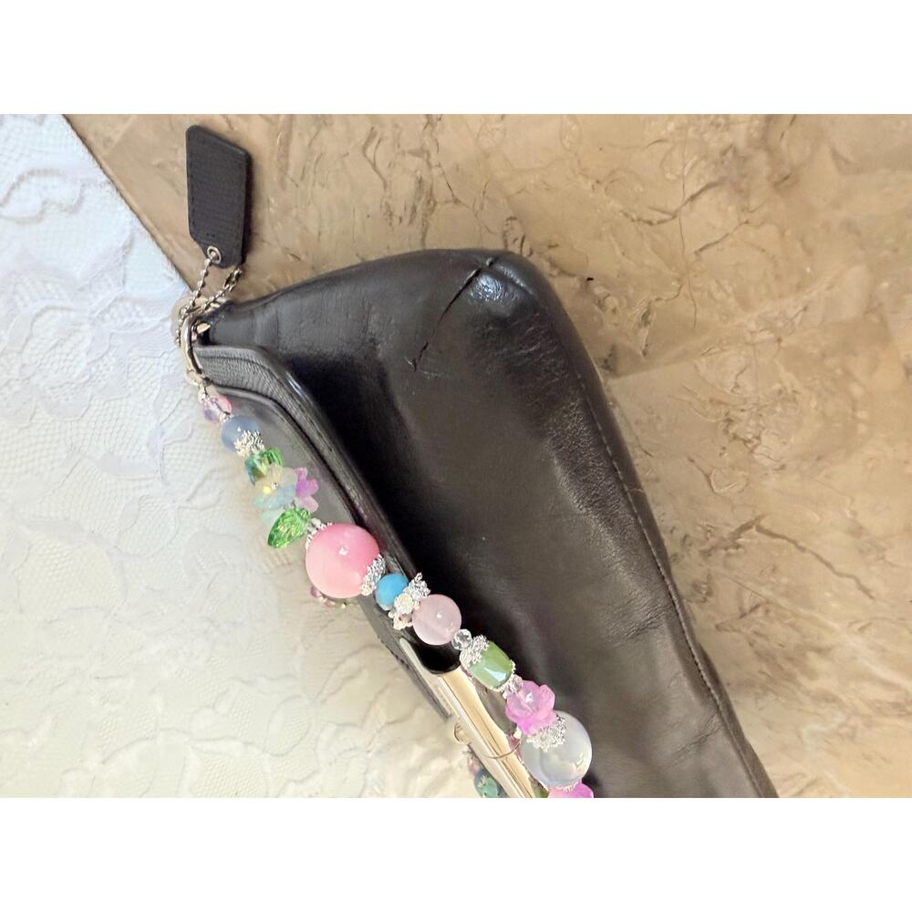 Vintage Y2K Coach Kristin black wristlet cell phone bag mini bag - Picture 11 of 16